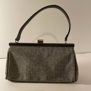 Vintage Gap mini purse black herringbone